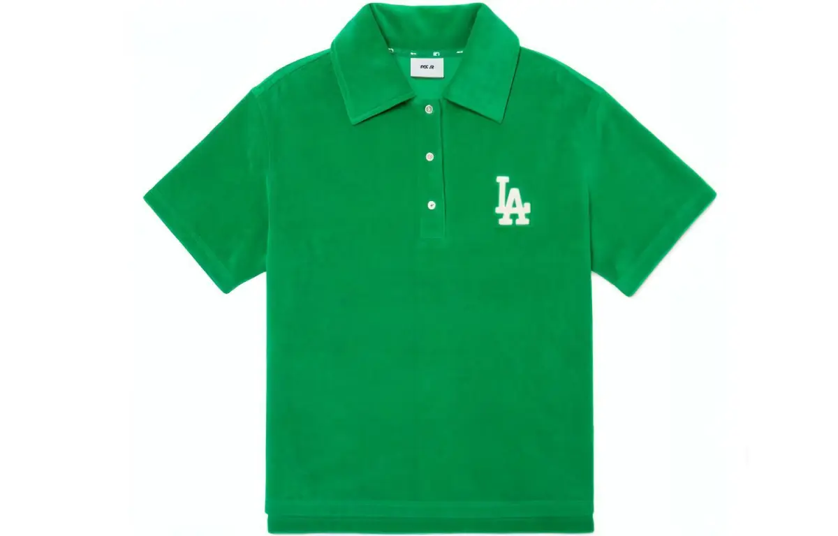 MLB Polo Shirts Women's Green Polo Collar Moderate Straight Fit