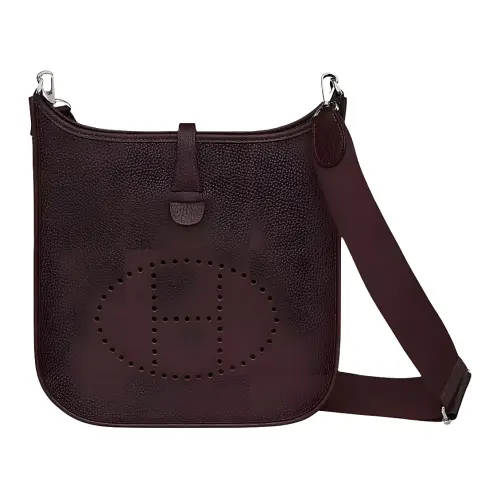 HERMES Evelyne Clemence Bullock Leather Crossbody Bag, Shoulder Bag 29 Women's 0G Rougesellier Saddle Red