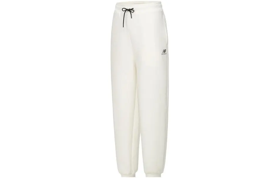 New Balance Knitted Sweatpants Women's White Moderate Cuffed Pants