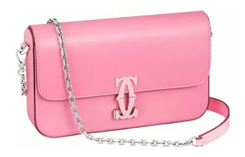 CARTIER C De Cartier Collection Calfskin Crossbody Bag, Shoulder Bag Mini Women's Pink