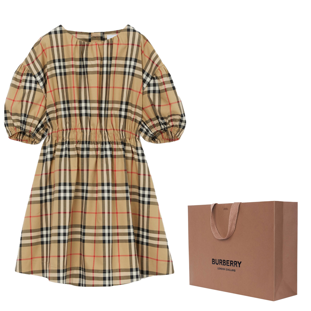 Платье Burberry Check Dress (коричневое) — фото 7