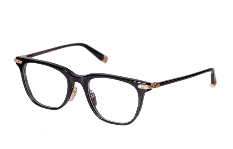 Chrome Hearts Plate Frame Square Eyeglass Frames Unisex Black