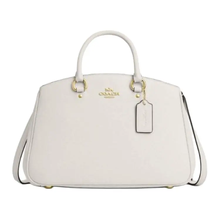 COACH Pebbled Leather Shoulder Bag, Crossbody Bag, Handbag Large Women's Chalk