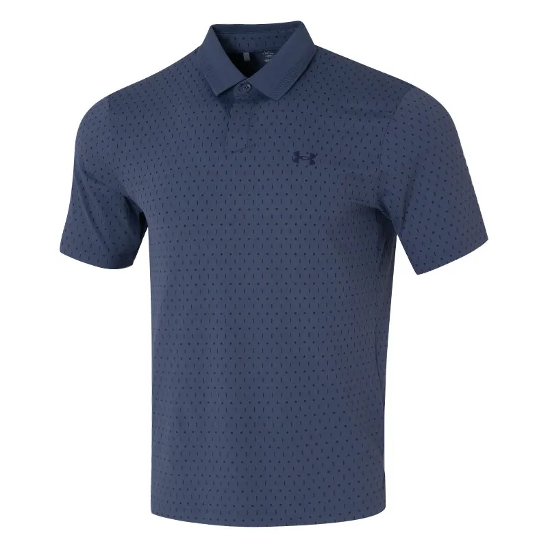 Under Armour Polo Shirts Men's Blue Lapel Moderate Straight Fit