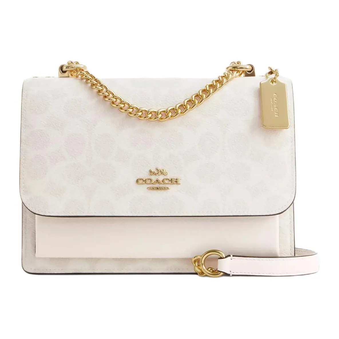 COACH Klare Signature Coated Canvas Crossbody Bag, Shoulder Bag Small Women's White & Beige
