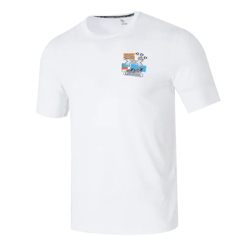 Under Armour T-Shirts Men's White Crew Neck Moderate
