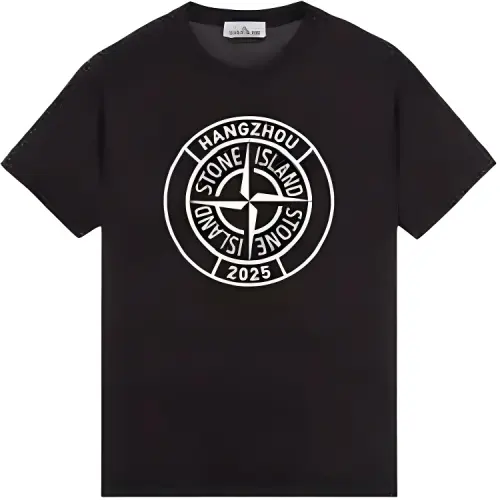 STONE ISLAND T Shirts Men's Black Crew Neck