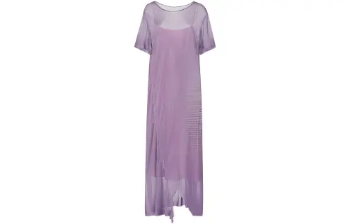 THE ROW Short Sleeved Dresses Women's Purple Crew Neck Moderate Long