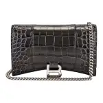 Balenciaga Patchwork Leather Shoulder Bag Women's Dark Gray