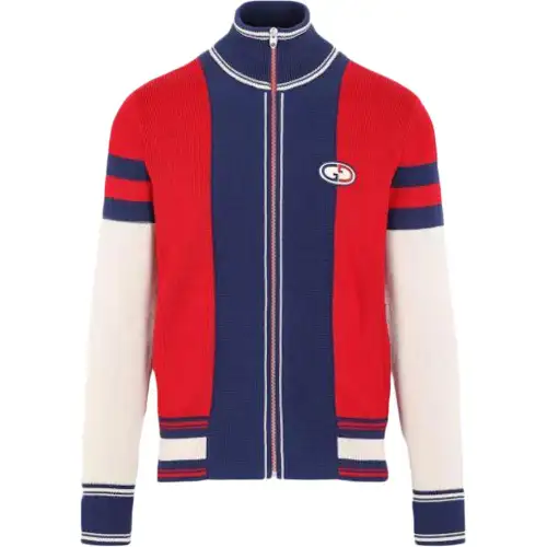 GUCCI Gg Color Block Knitted Jacket