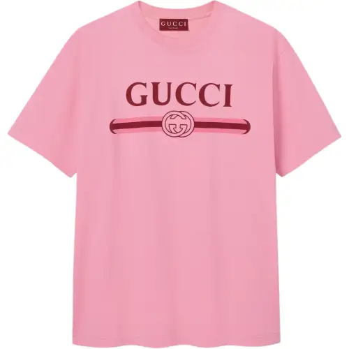 GUCCI Logo Printed Jersey T Shirt