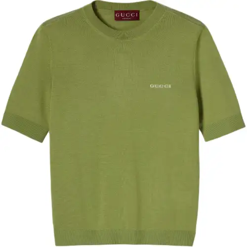 Gucci logo-intarsia cashmere top