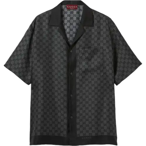 Gucci Printed silk twill bowling shirt
