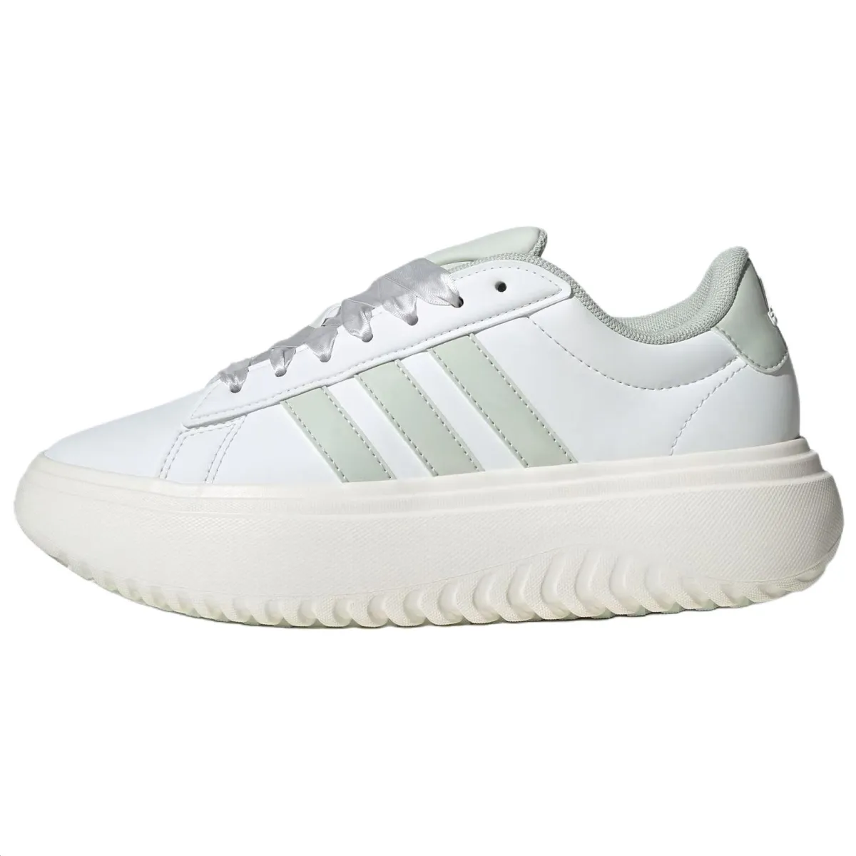 Adidas GRAND COURT PLATFORM Abrasion Resistant Low top Tennis Shoes Women's Crystal White