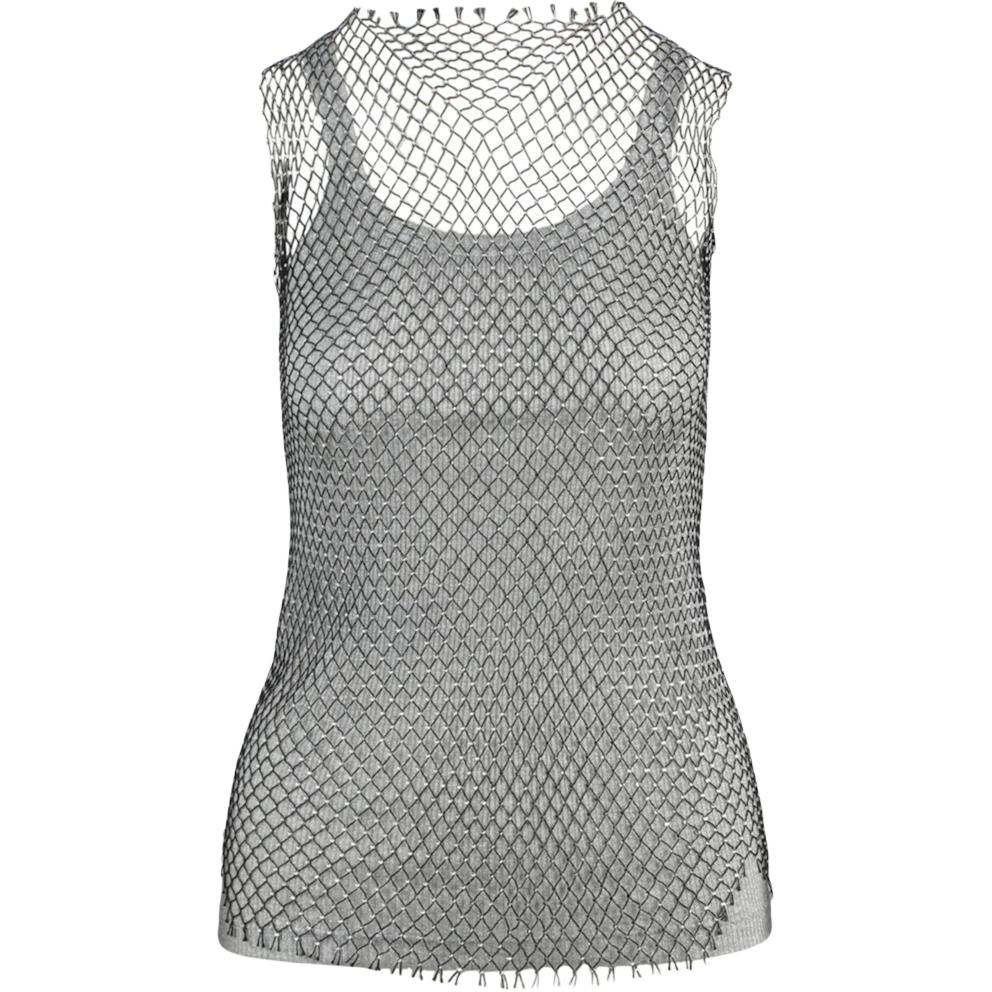GUCCI Crystal Embellished Tank Top Grey