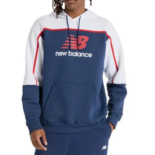New Balance Sweatshirts Men's Marine Blue Hooded Moderate Regular