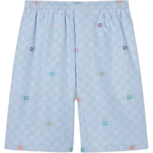 GUCCI Striped Cotton Shorts