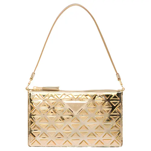 PRADA Leather Shoulder Bag, Handbag, Shoulder Bag Mini Women's Gold