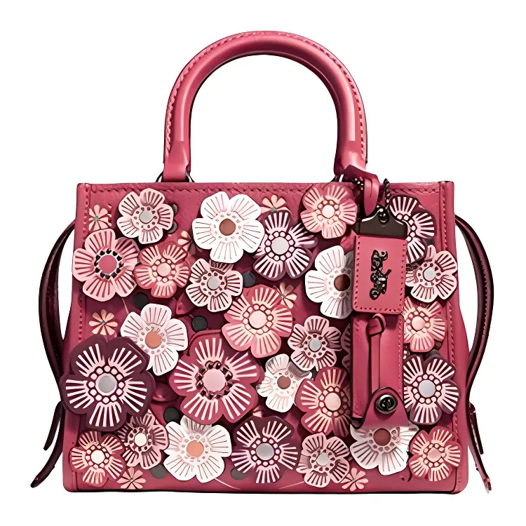COACH Rogue Leather Handbags Medium Women's Pink