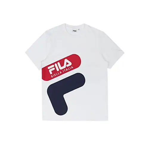 FILA BIELLA T Shirts Unisex White Crew Neck Moderate