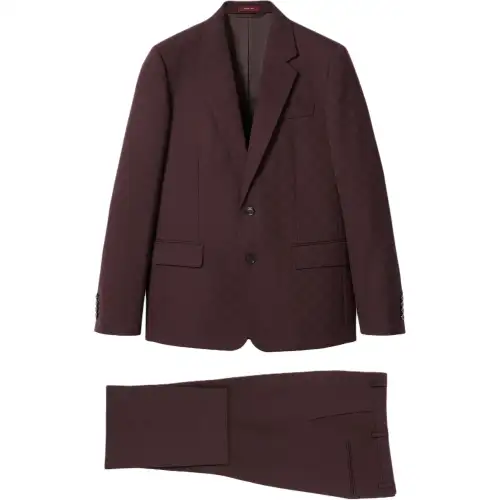 GUCCI FW25 Business Suit Men's Deep Bordeaux Red