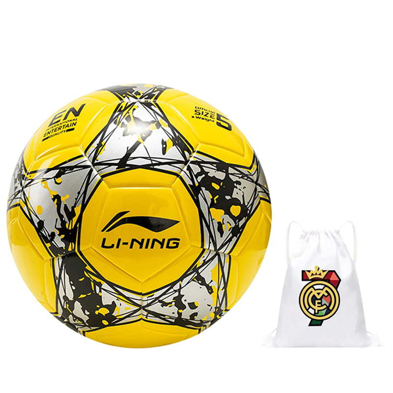 Li Ning Size 5 Soccer Ball TPU Seamless Thermal bonding Unisex Bright Yellow