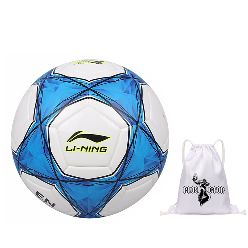 Li Ning Size 4 Soccer Ball TPU Seamless Thermal bonding Unisex Blue White