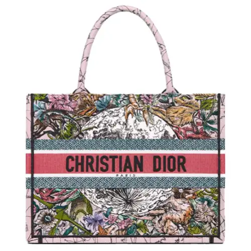DIOR BookTote Leather Tote Bag, Shopping Bag, Shoulder Bag, Handbag Small Women's Pink