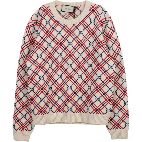 GUCCI Knitwear Men's Ivory Crew Neck Moderate