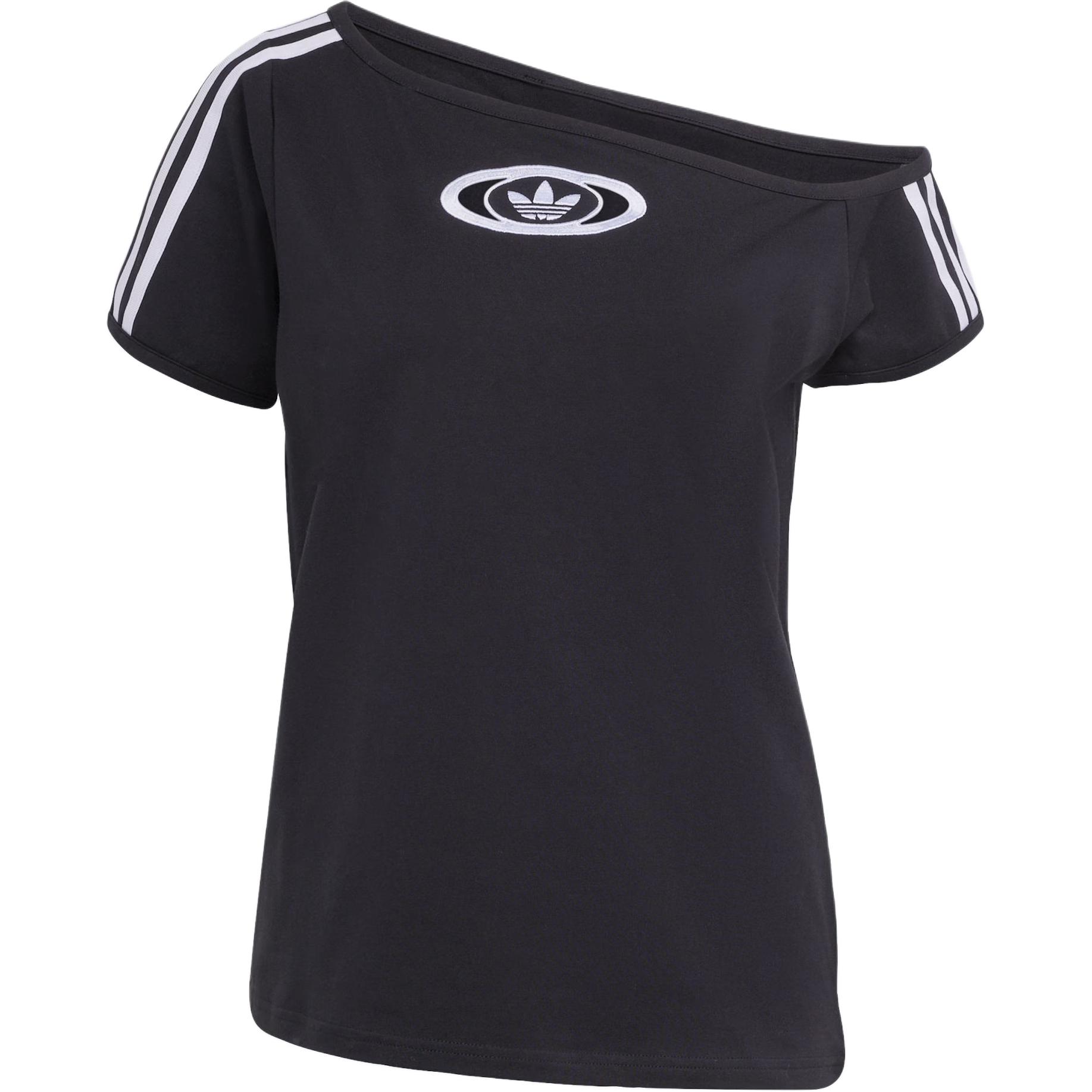 Женская футболка adidas CAMPUS 2000 OFF SHOULDER (черная)