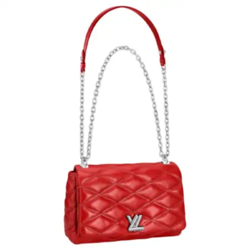 LOUIS VUITTON GO 14 Lambskin Crossbody Bag, Shoulder Bag Medium Women's Red