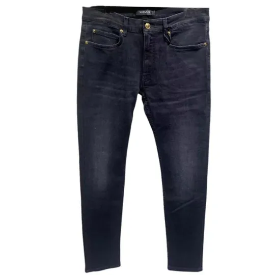 VERSACE Jeans Men's Black Moderate Straight Fit Pants