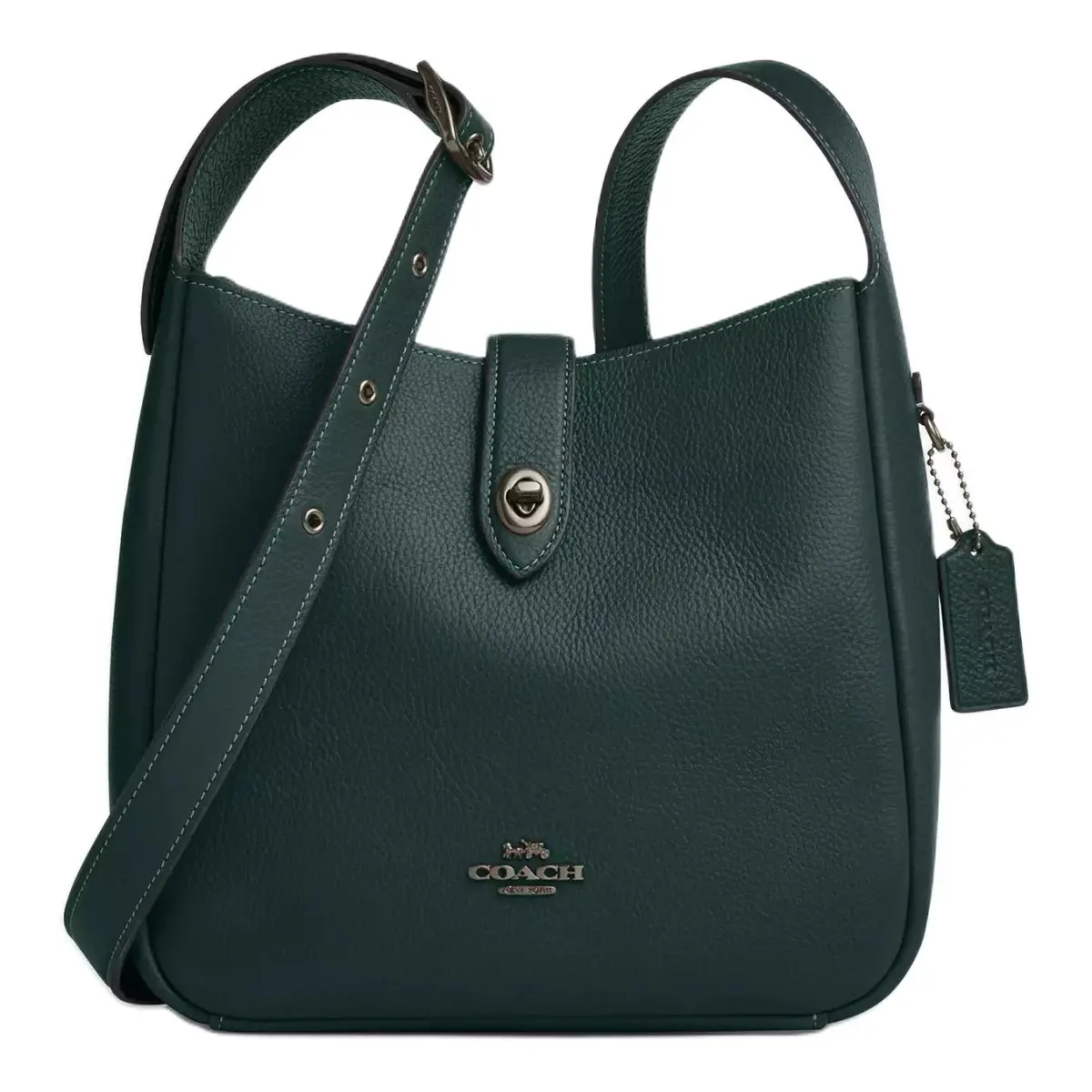 COACH Hadley Leather Shoulder Bag, Crossbody Bag Medium Women's Dark Cyan