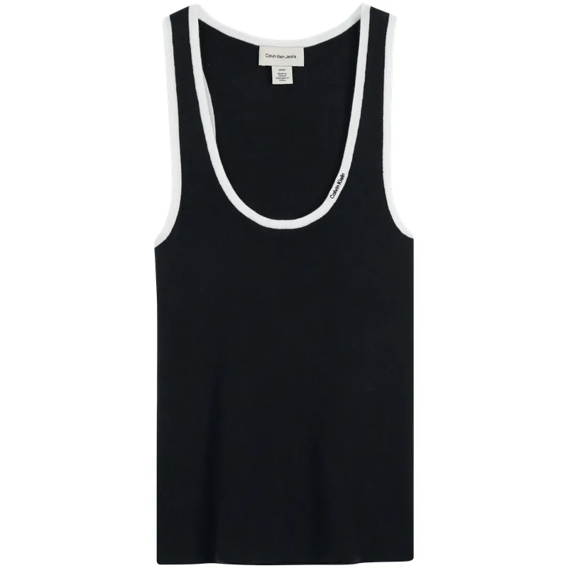 Calvin Klein ribbed contrast-trim tank top