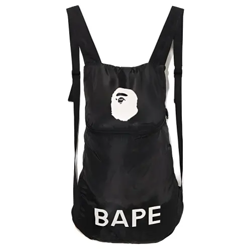 A BATHING APE Polyester Backpack Unisex Black Brown