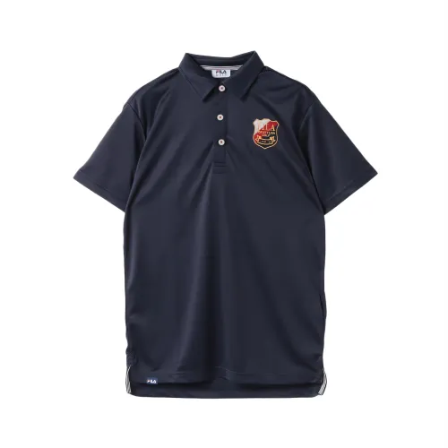 FILA Golf Shirts Men's Marine Blue Lapel Moderate