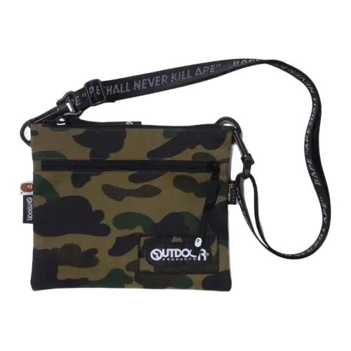 A BATHING APE ×OUTDOOR PRODUCTS Collaboration Fabric Shoulder Bag, Crossbody Bag Unisex Dark Camouflage