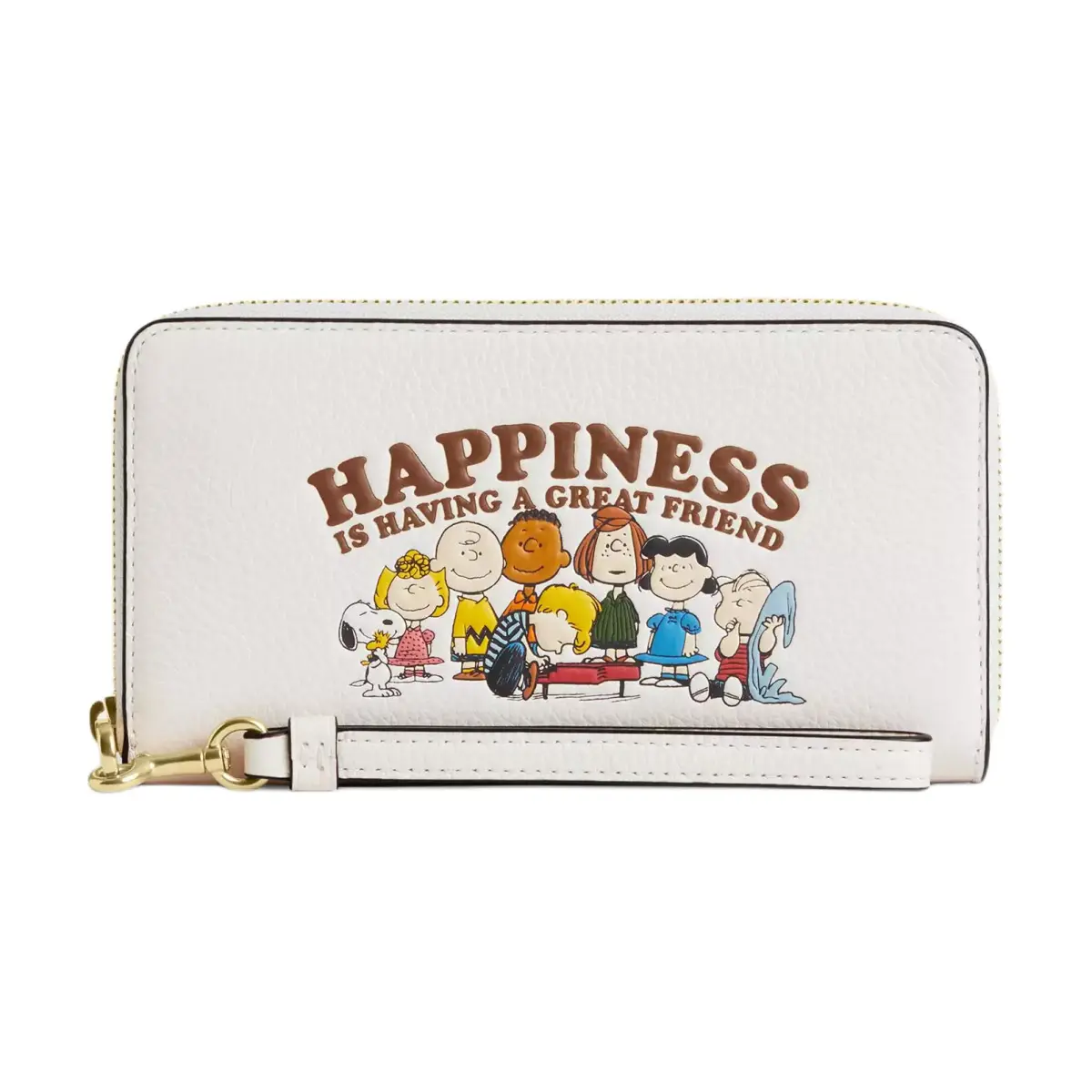 COACH X PEANUTS Collaboration Leather Wallet Women's Chalk Multicolor