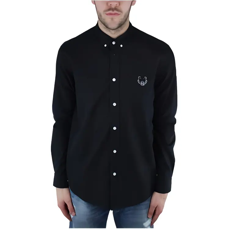 KENZO Shirts Men's Black Pointed Collar Moderate Other