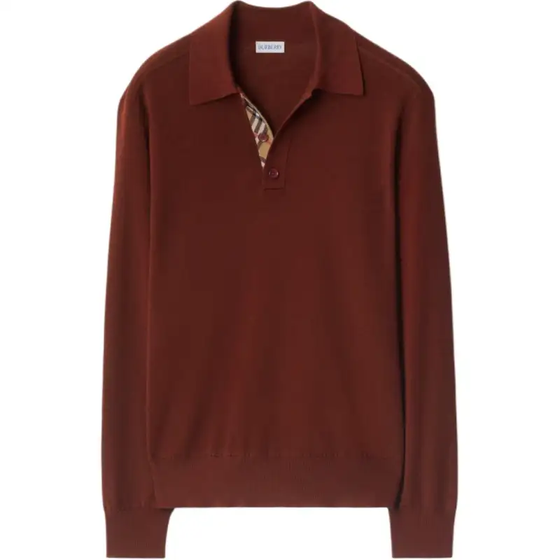 Burberry SS25 Polo Shirt Men's Burgundy