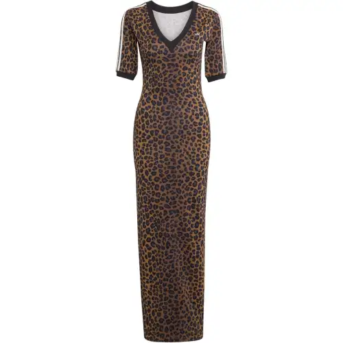 Adidas Leopard print V neck Maxi Day Dress