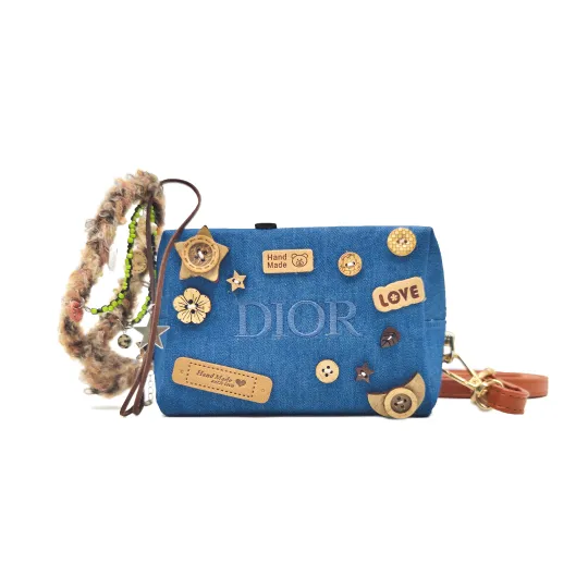 DIOR [Custom Makeup Bag]YXYY Blue Enchantment, Sentimental Rhythm, Elegant Vintage, Buttons