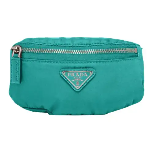 PRADA Fabric Wristband Style Wrist Bag Clutch Mini Men's Green