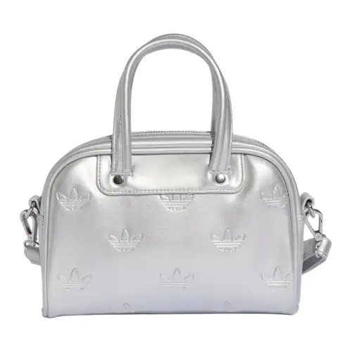 Adidas originals Clover ADICOLOR 2.2L Detachable Shoulder Strap Polyurethane Bowling Bag Shoulder Handbag Mini Women's Silver
