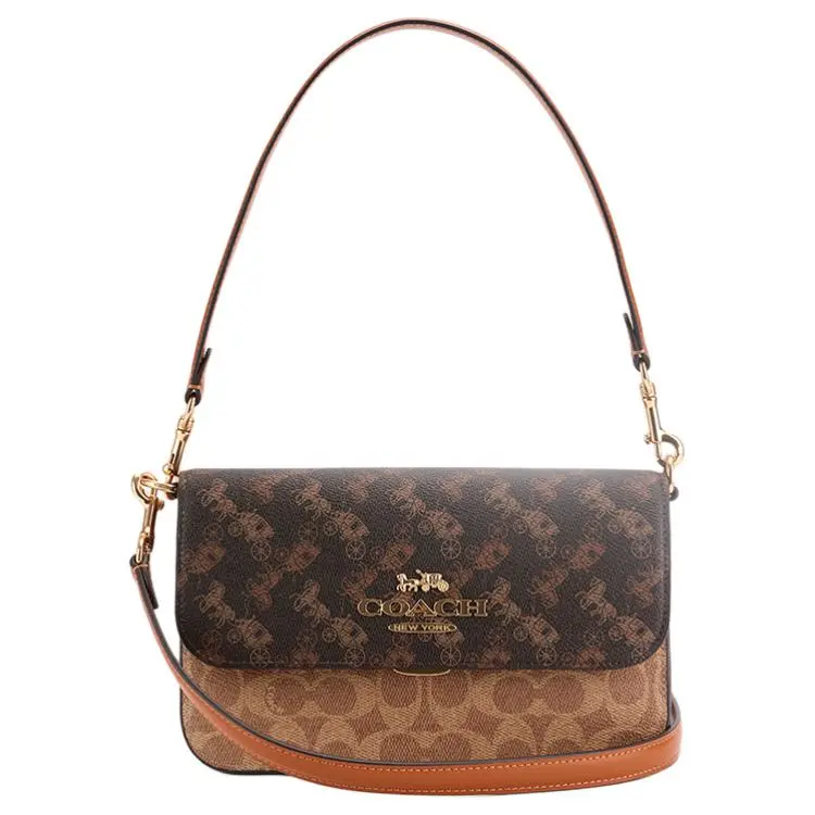 COACH Brynn Artificial Leather Crossbody Handbag, Shoulder Bag Medium Women's Truffle Mixed Color