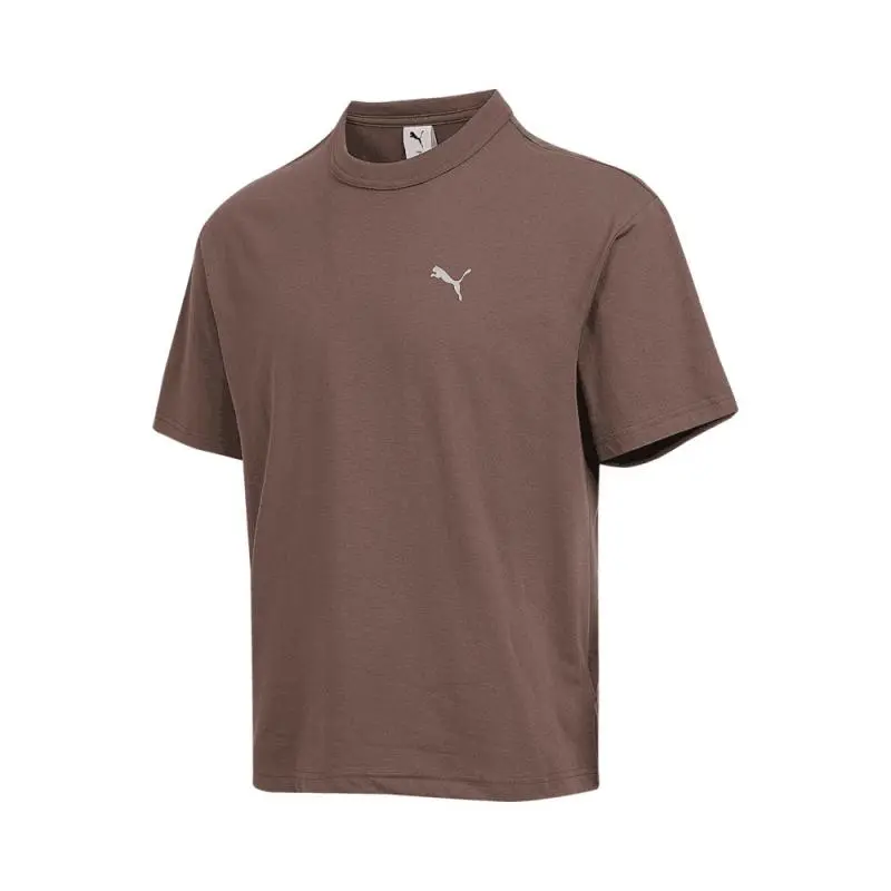 PUMA T-Shirts Men's Brown Crew Neck Thin