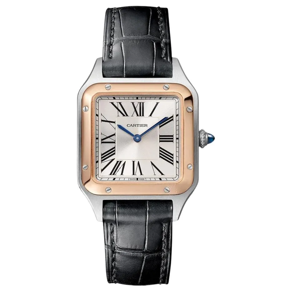 CARTIER SANTOS DE Quartz Movement 30m Waterproof Women's Watch 38*27.5mm Silver Dial