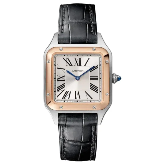 CARTIER SANTOS DE Quartz Movement 30m Waterproof Women's Watch 38*27.5mm Silver Dial