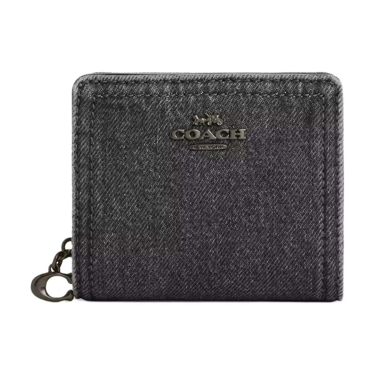 COACH Snap Wallet Denim Wallet Women's Washed Gray