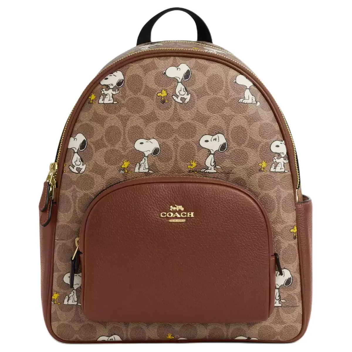 COACH PEANUTS Collaboration Coated Canvas Backpack Large Women's Tan & Brown Multicolor